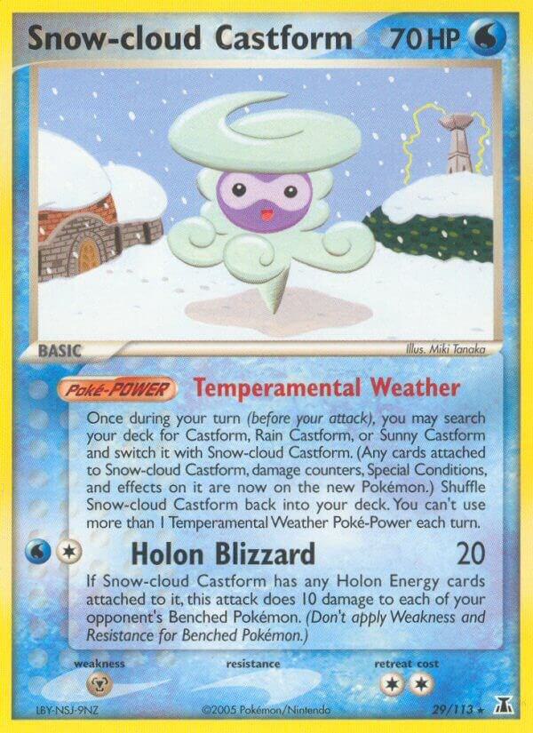 Snow-cloud Castform 29/113 card from Delta Species