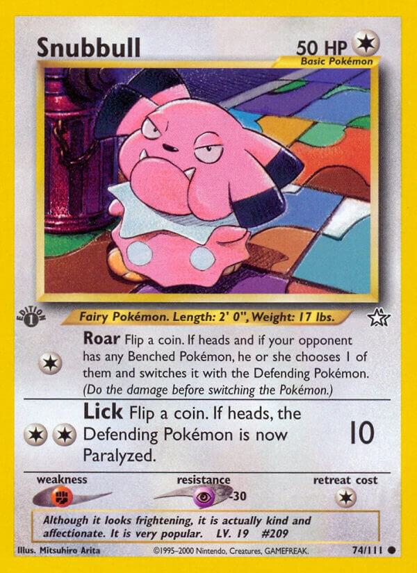 Snubbull 074/111 card from Neo Genesis