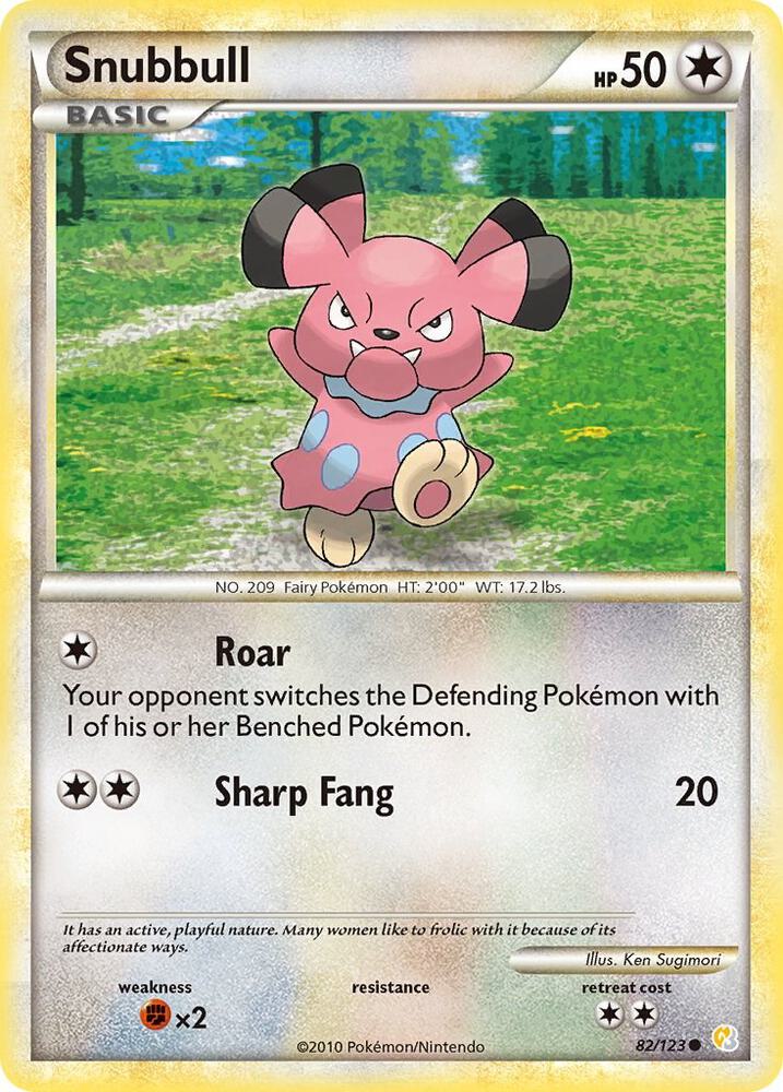 Snubbull 82/123 card from HeartGold SoulSilver