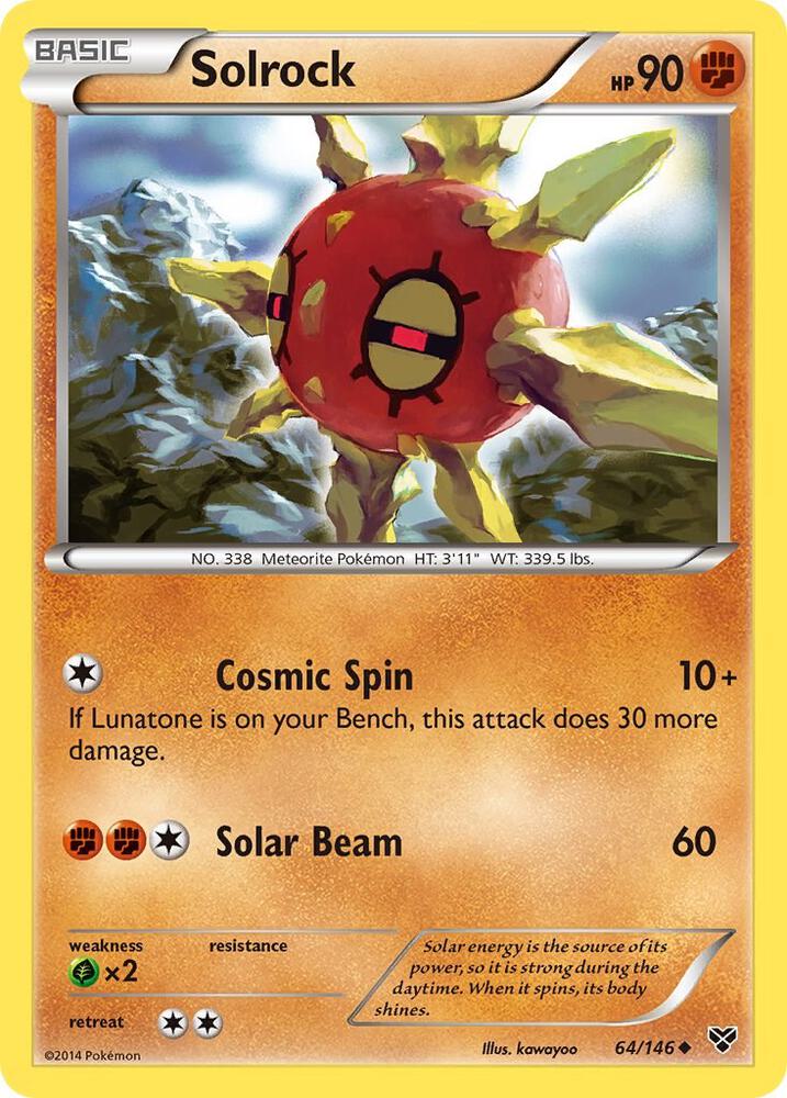 Solrock 64/146 card from XY Base Set