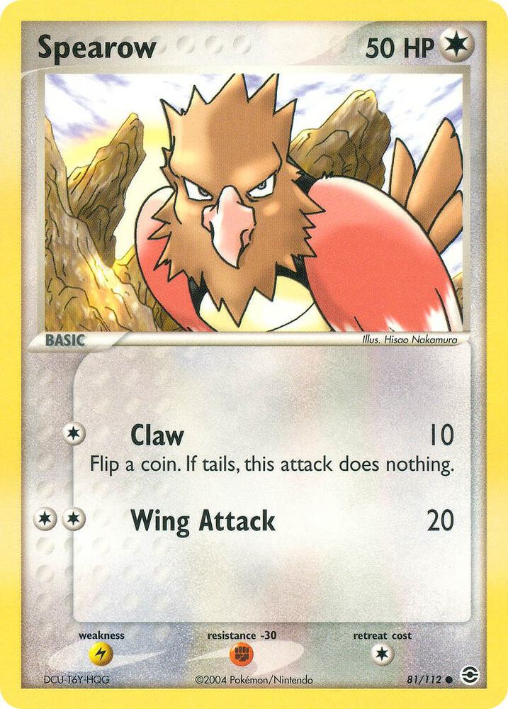 Spearow 81/112 card from FireRed & LeafGreen