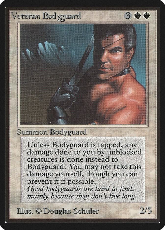 Veteran Bodyguard card from Beta Edition
