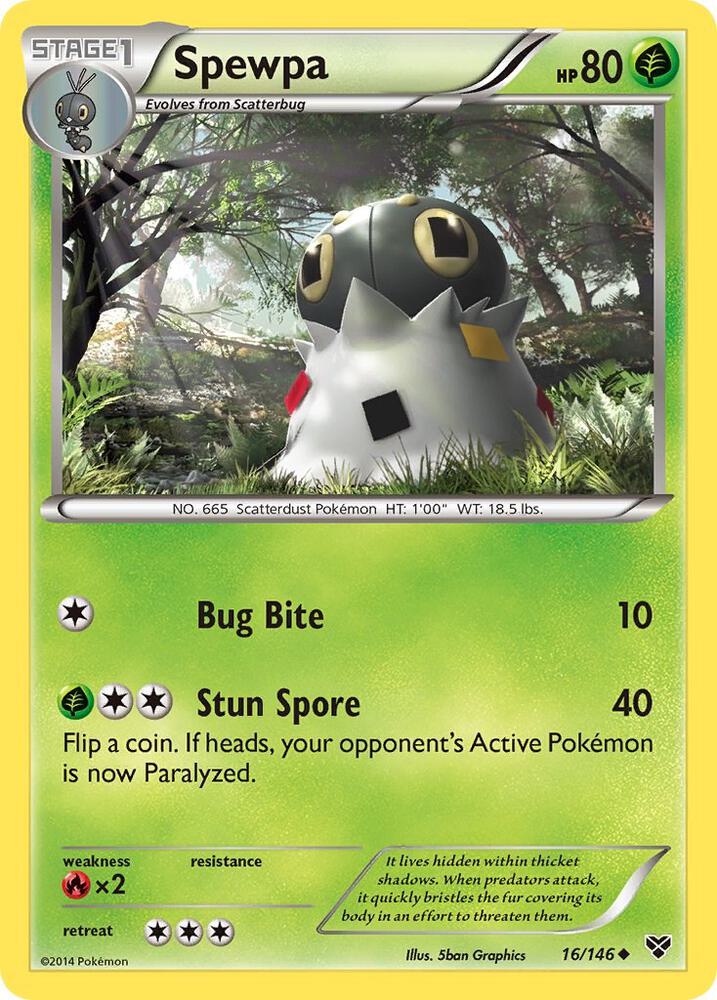 Spewpa 16/146 card from XY Base Set