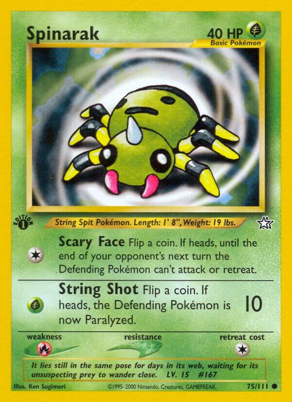 Spinarak 075/111 card from Neo Genesis