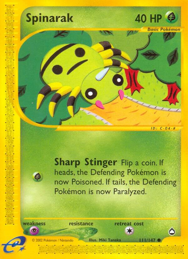 Spinarak (111) 111/147 card from Aquapolis