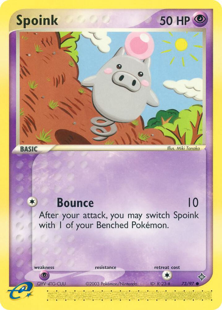 Spoink 73/97 card from Dragon