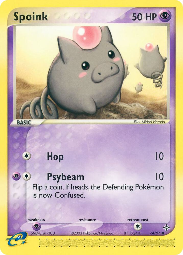 Spoink 74/97 card from Dragon