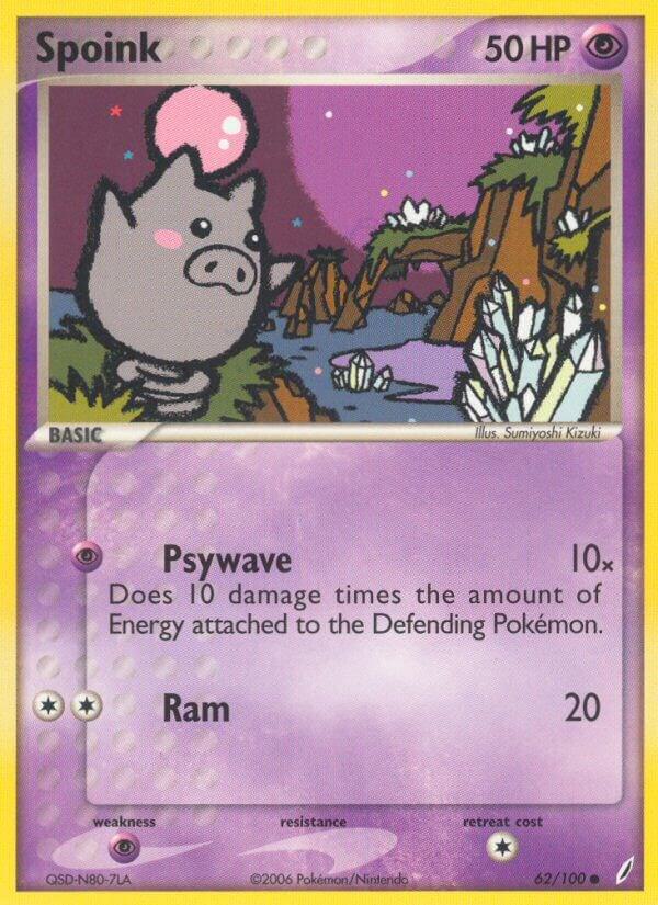 Spoink 62/100 card from Crystal Guardians