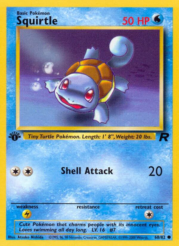 Squirtle 68/82 card from Team Rocket