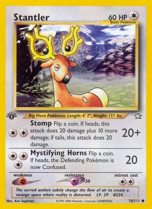 Stantler 076/111 card from Neo Genesis