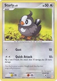 Starly 7/11 card from DP Trainer Kit: Manaphy & Lucario