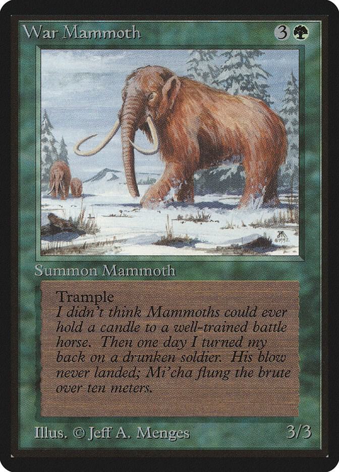 War Mammoth card from Beta Edition