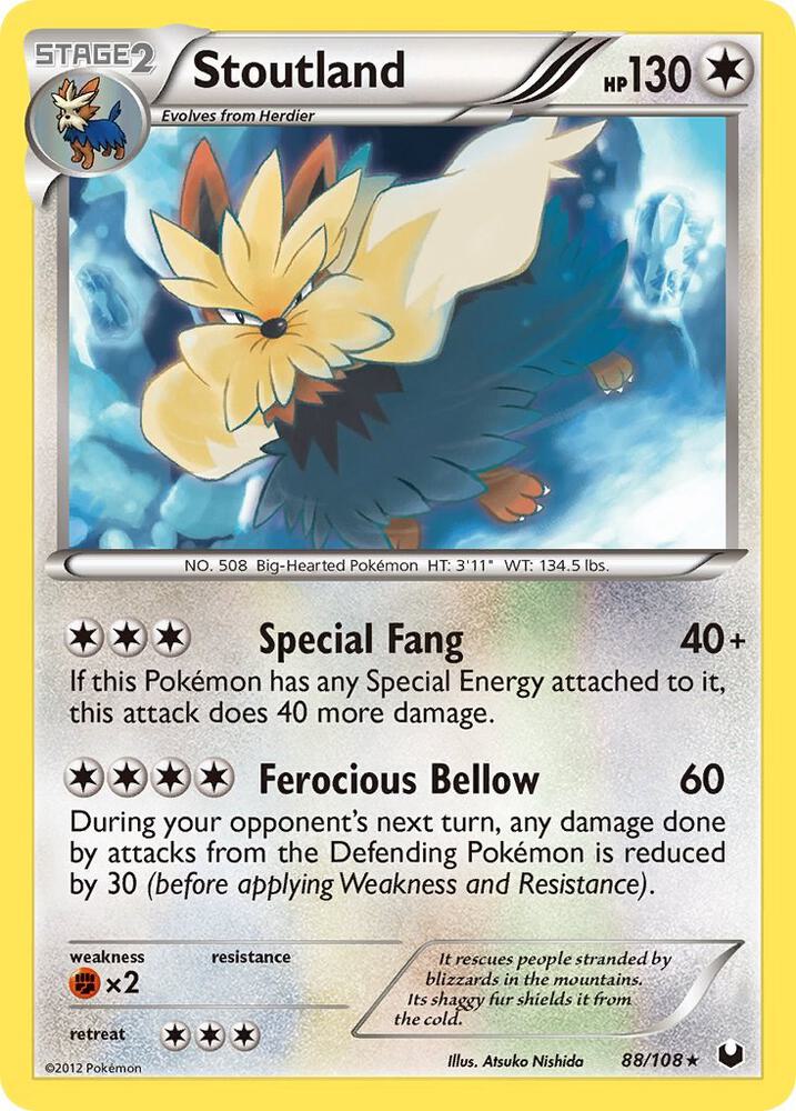Stoutland 88/108 card from Dark Explorers
