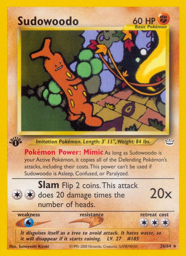 Sudowoodo 26/64 card from Neo Revelation