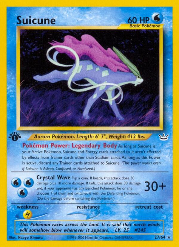 Suicune (27) 27/64 card from Neo Revelation