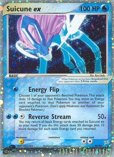 Suicune ex 94/95 card from Team Magma vs Team Aqua