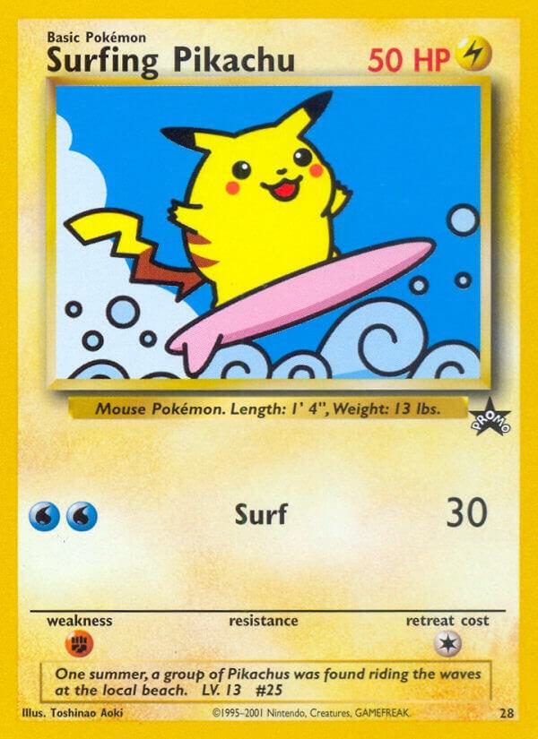 Surfing Pikachu 28/53 card from WoTC Promo