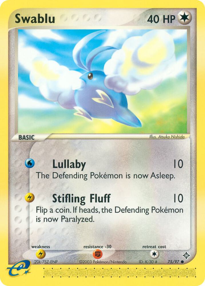 Swablu 75/97 card from Dragon