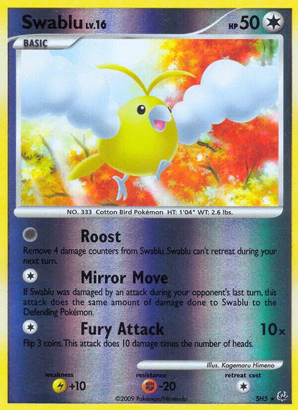 Swablu (Shiny) SH5 card from Platinum