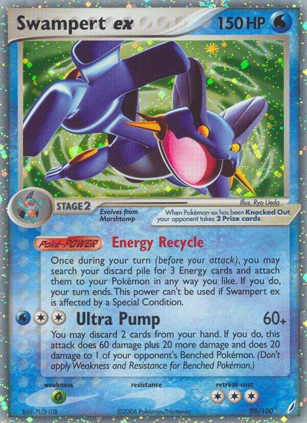 Swampert ex 98/100 card from Crystal Guardians
