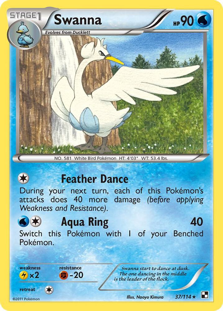 Swanna 37/114 card from Black and White