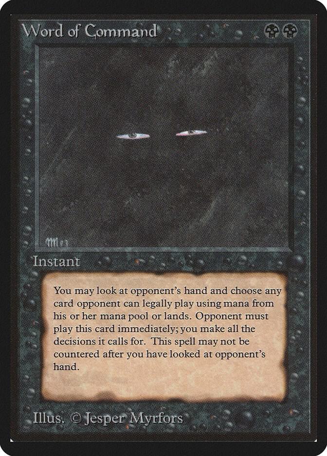 Word of Command card from Beta Edition