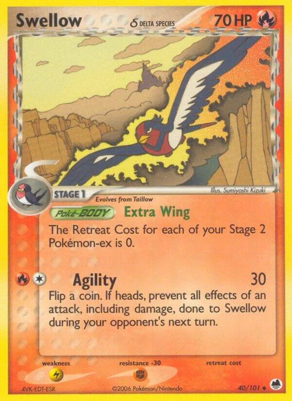 Swellow (Delta Species) 40/101 card from Dragon Frontiers