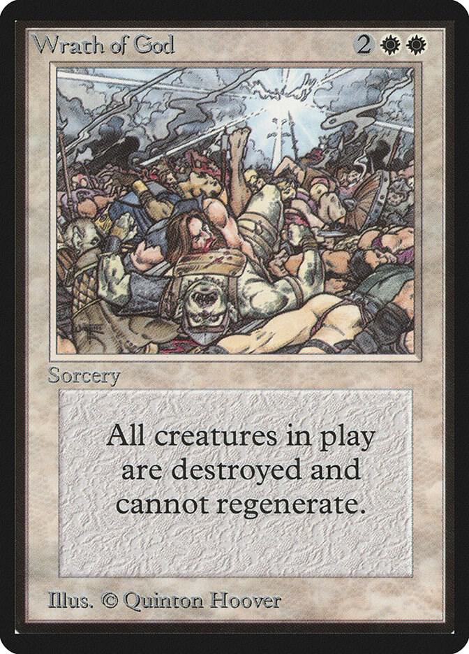 Wrath of God card from Beta Edition