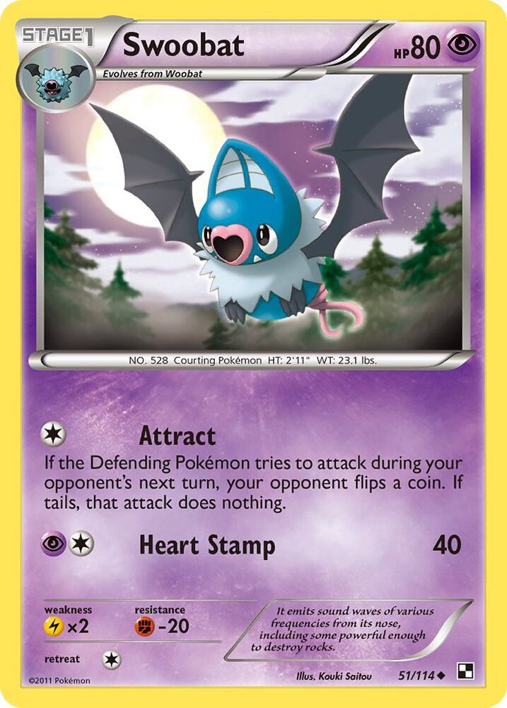 Swoobat 51/114 card from Black and White