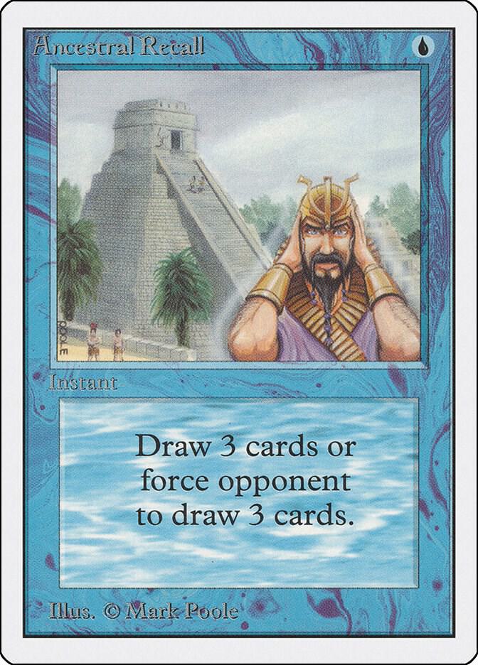Ancestral Recall card from Unlimited Edition