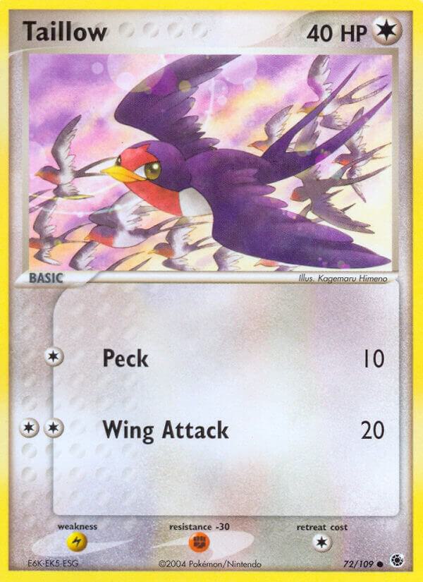 Taillow 72/109 card from Ruby and Sapphire