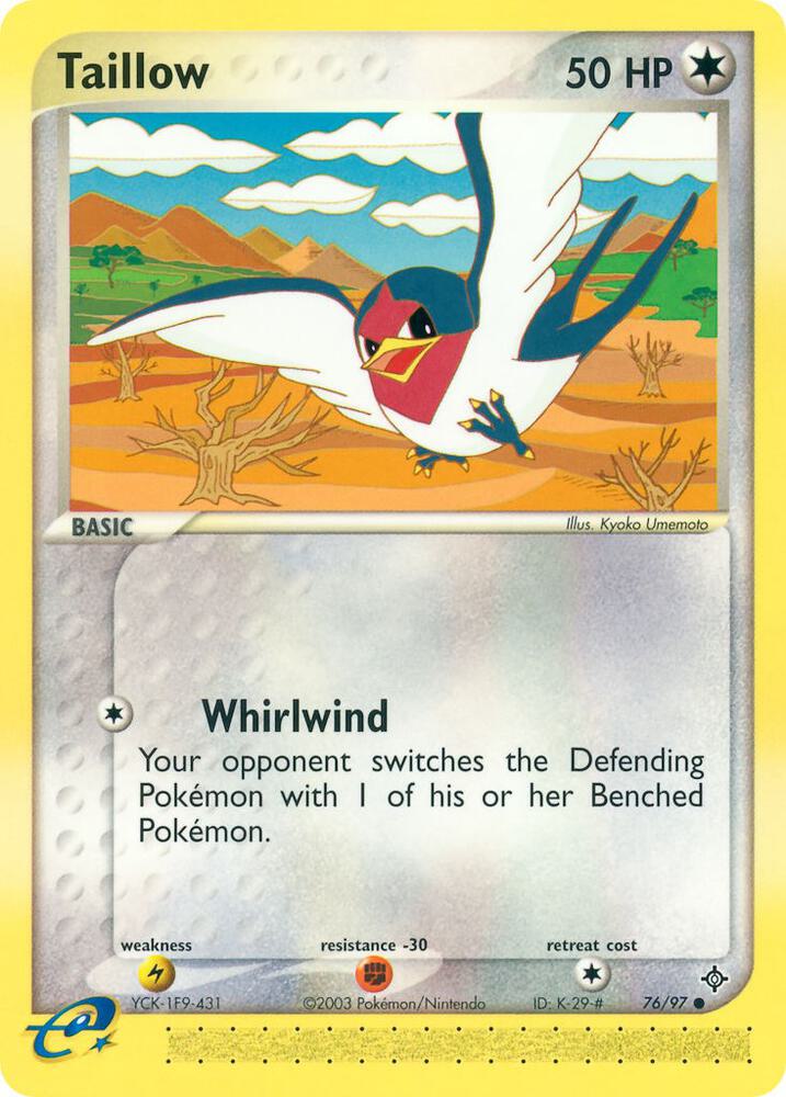 Taillow 76/97 card from Dragon