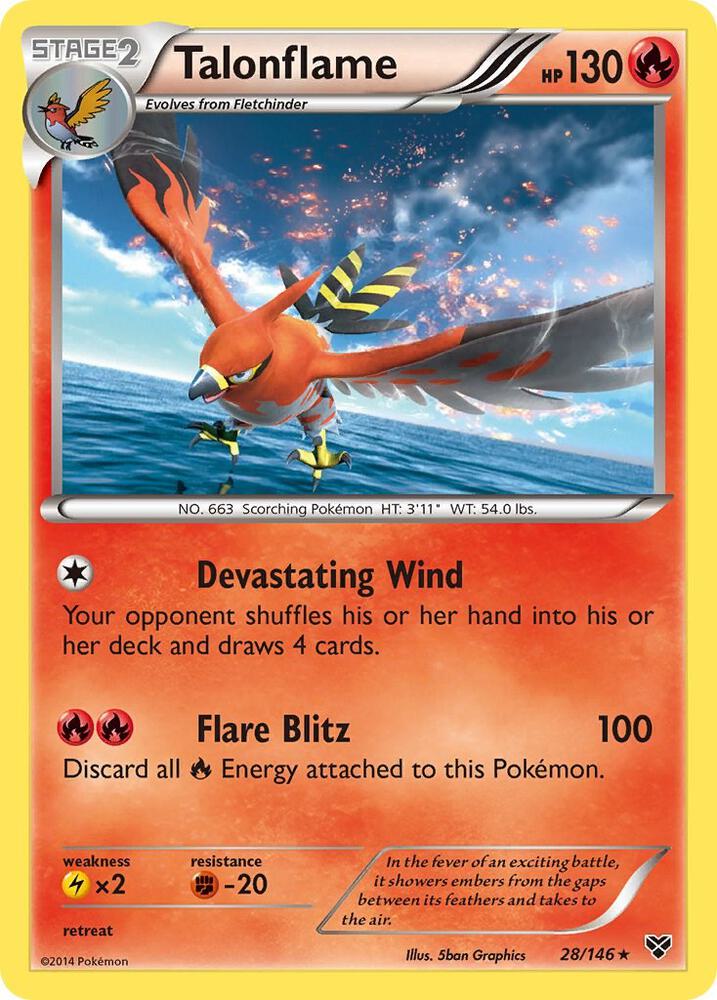 Talonflame 28/146 card from XY Base Set