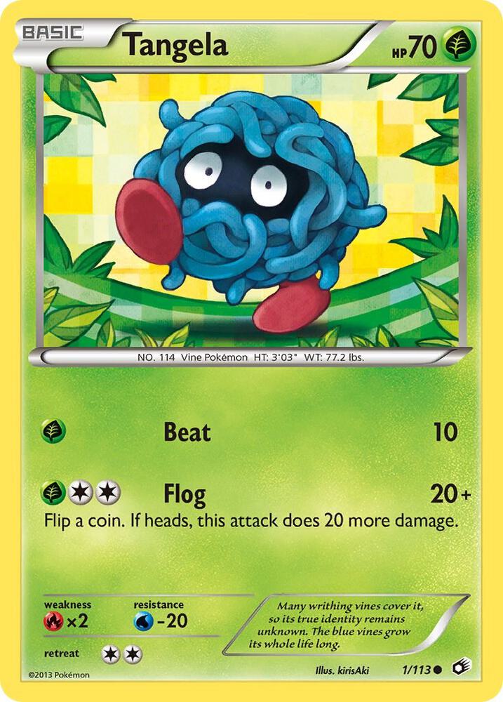 Tangela 1/113 card from Legendary Treasures