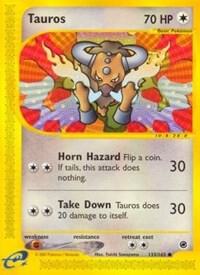 Tauros 133/165 card from Expedition