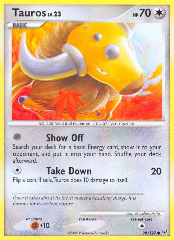 Tauros 98/127 card from Platinum