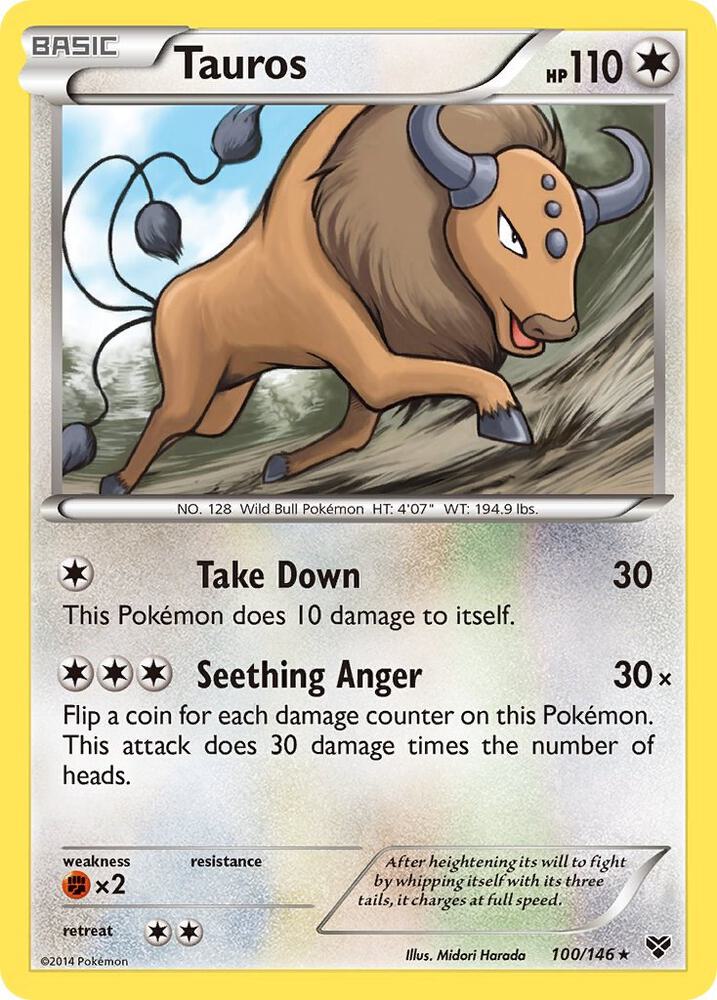 Tauros 100/146 card from XY Base Set