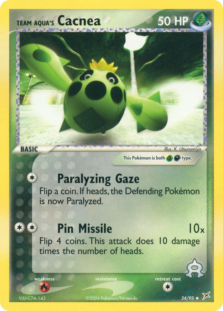 Team Aqua's Cacnea 24/95 card from Team Magma vs Team Aqua