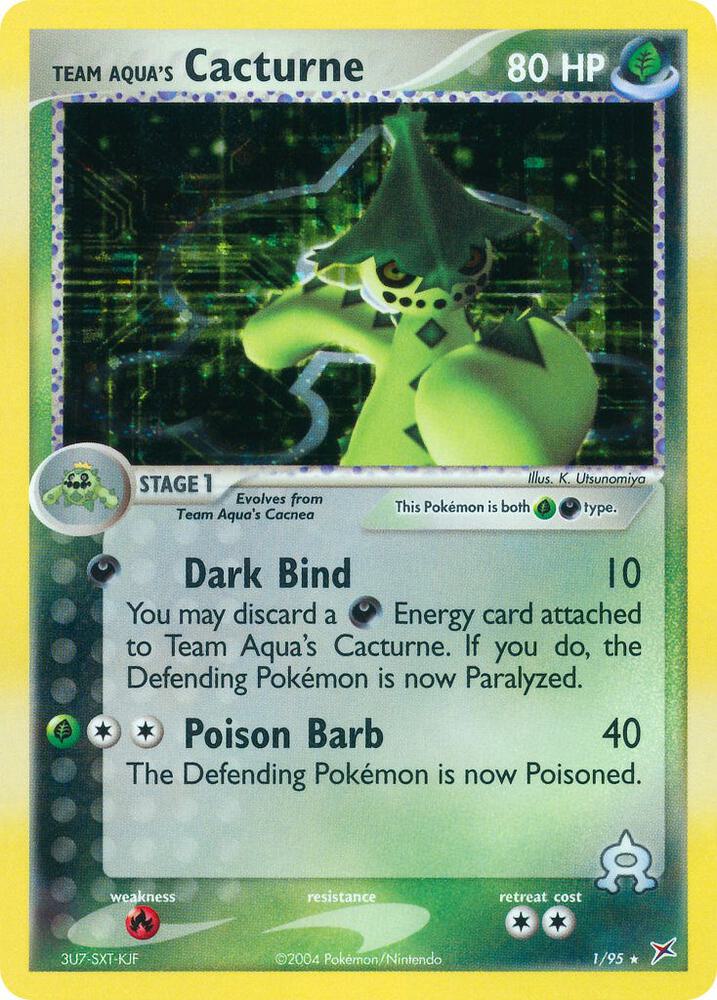 Team Aqua's Cacturne 1/95 card from Team Magma vs Team Aqua