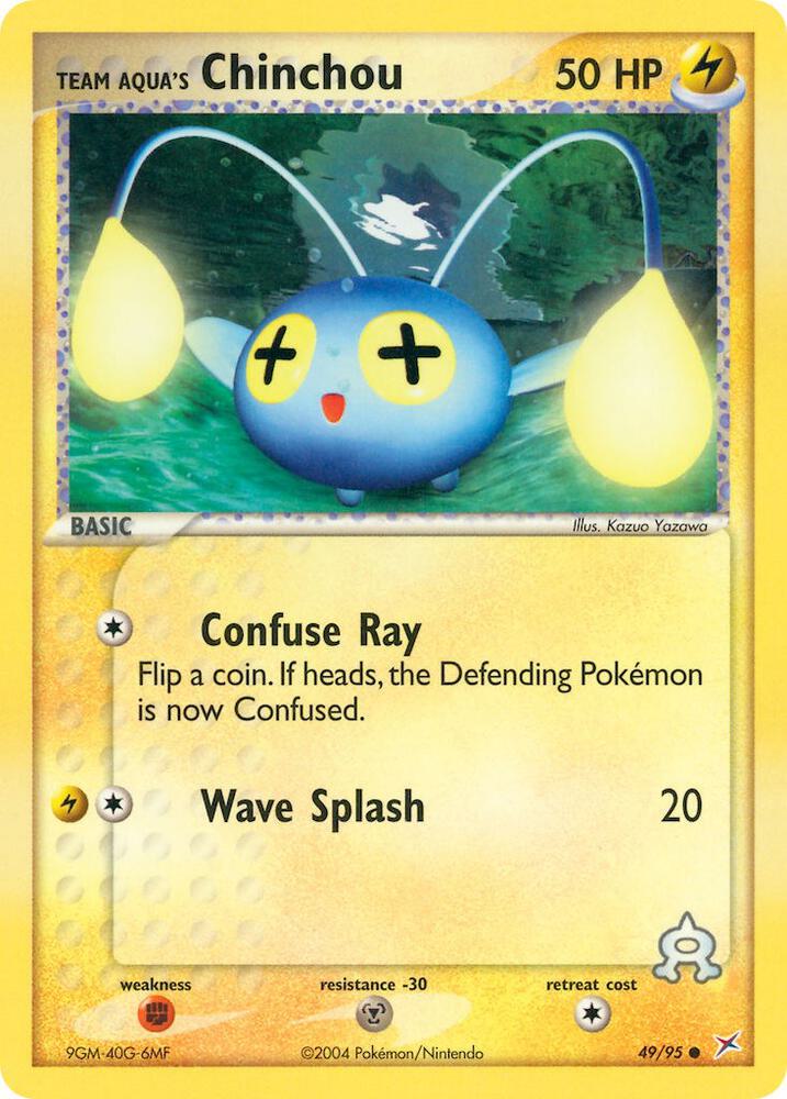 Team Aqua's Chinchou 49/95 card from Team Magma vs Team Aqua