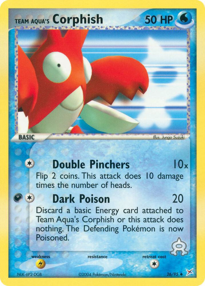 Team Aqua's Corphish 26/95 card from Team Magma vs Team Aqua