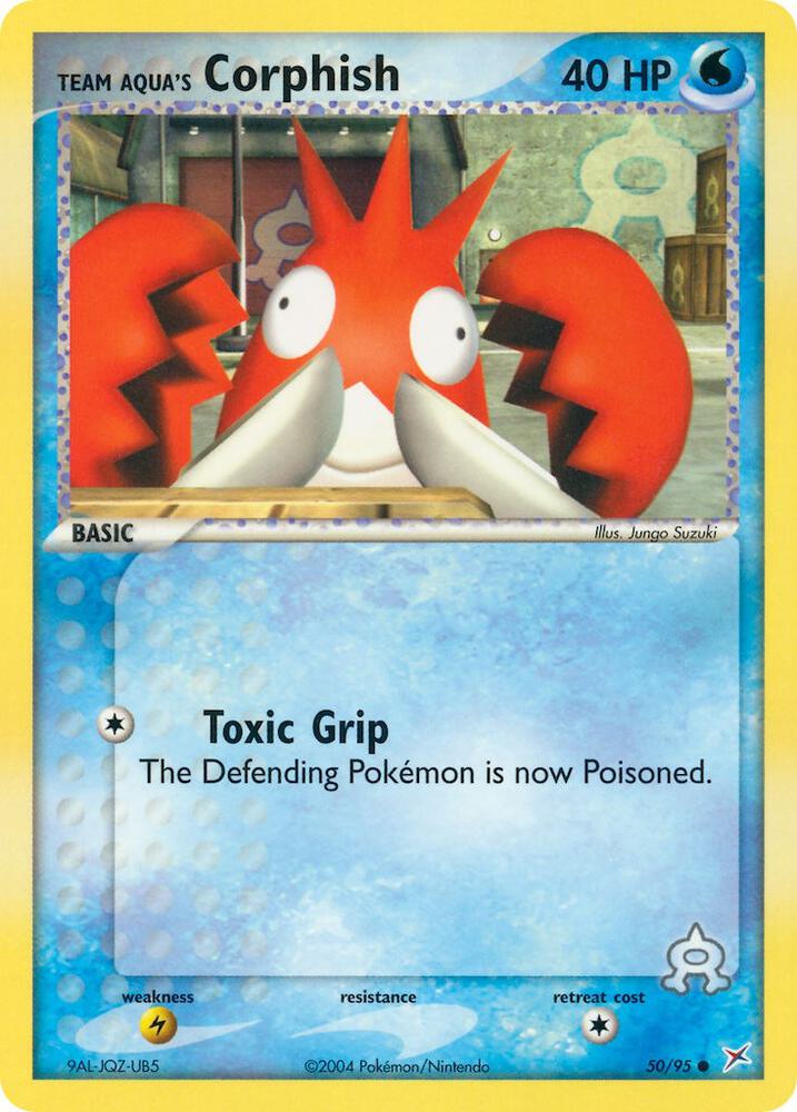 Team Aqua's Corphish 50/95 card from Team Magma vs Team Aqua