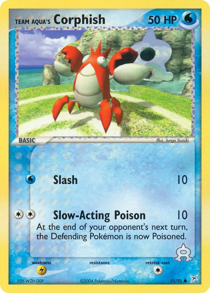 Team Aqua's Corphish 51/95 card from Team Magma vs Team Aqua