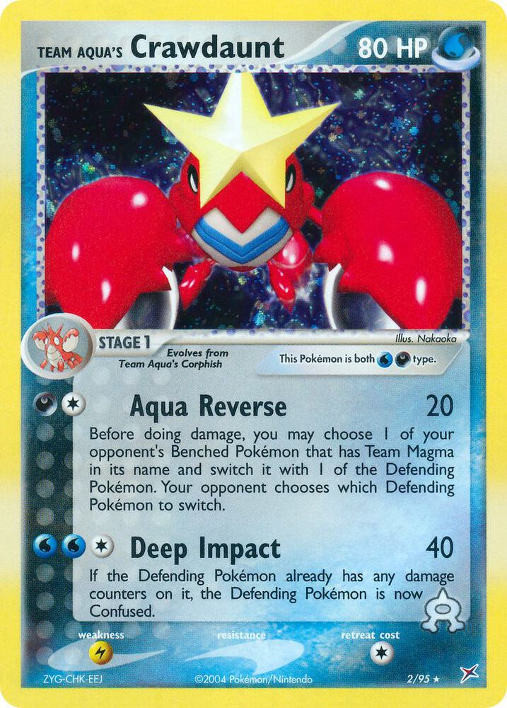 Team Aqua's Crawdaunt 2/95 card from Team Magma vs Team Aqua