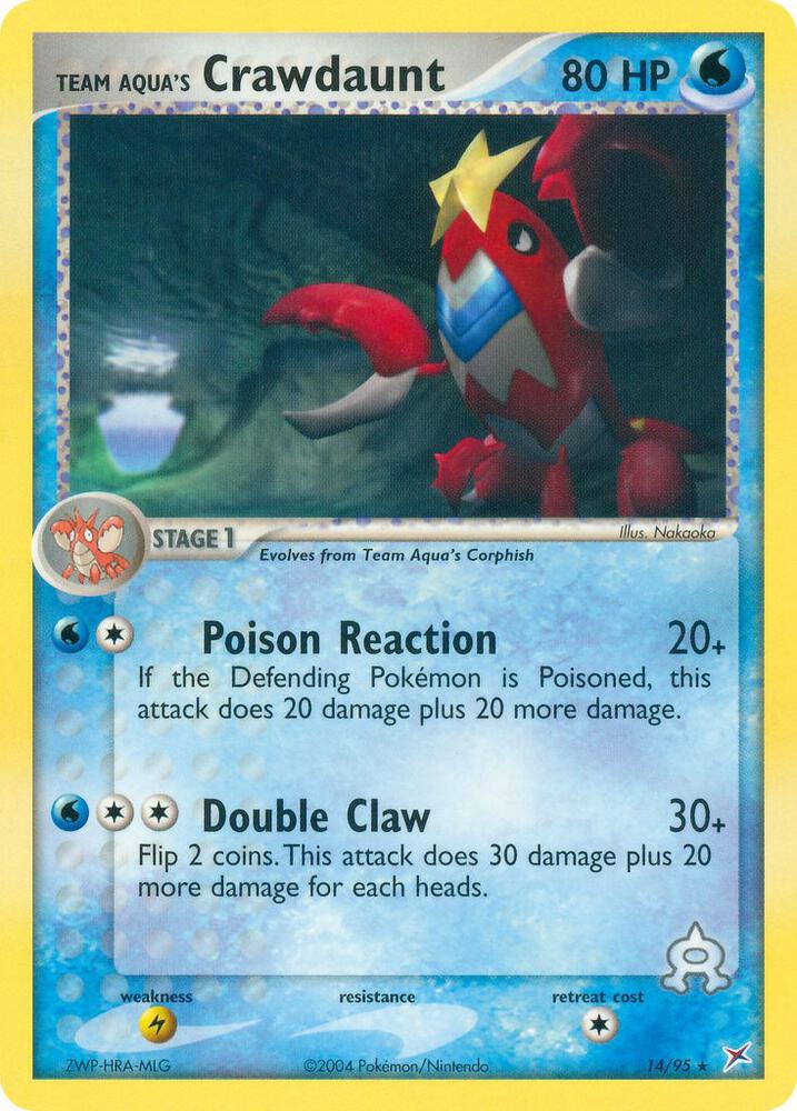 Team Aqua's Crawdaunt 14/95 card from Team Magma vs Team Aqua