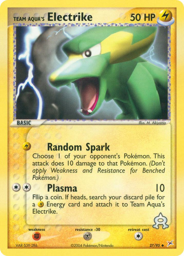 Team Aqua's Electrike 27/95 card from Team Magma vs Team Aqua