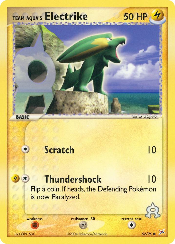 Team Aqua's Electrike 52/95 card from Team Magma vs Team Aqua