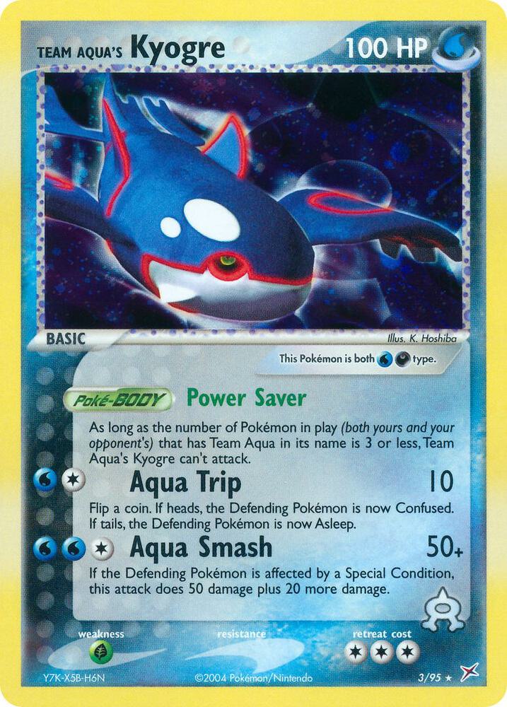 Team Aqua's Kyogre 3/95 card from Team Magma vs Team Aqua