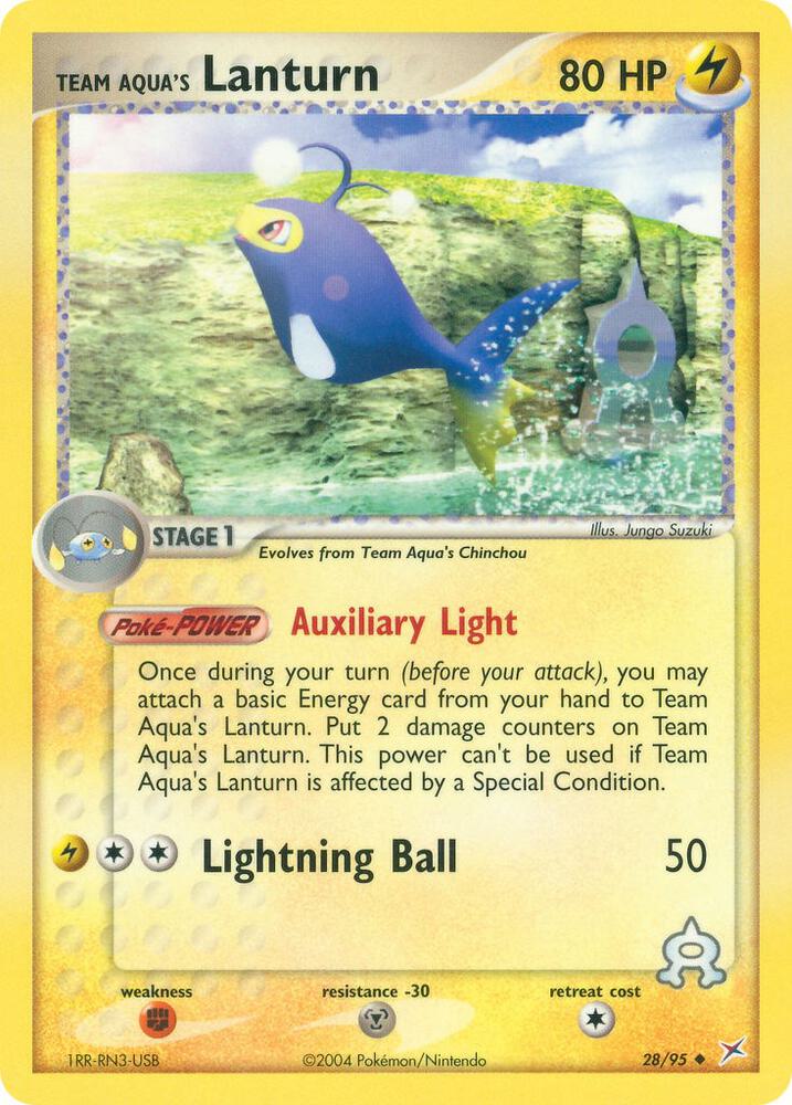 Team Aqua's Lanturn 28/95 card from Team Magma vs Team Aqua