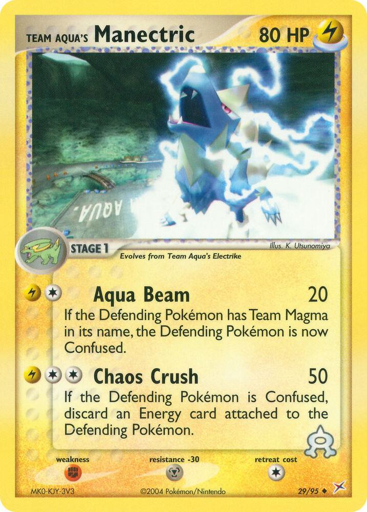 Team Aqua's Manectric 29/95 card from Team Magma vs Team Aqua